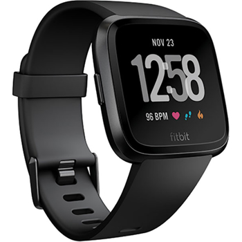 SmartWatch Fitbit Versa negru, curea silicon, black, Accelerometru, Altimetru, Ambient light sensor, Giroscop, Heart Rate Sensor, SpO2