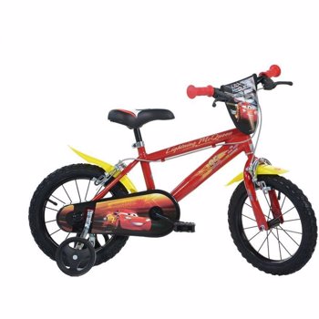 Bicicleta copii 16inch DINO BIKES CARS MOVIE Rosu cu galben 416u-cs3