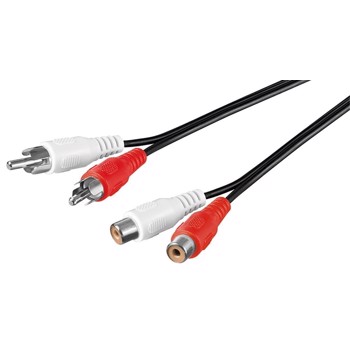 Cablu extensie 2x RCA tata > 2x RCA mama 1.5m, Goobay