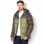 Columbia, Geaca cu gluga, vatelina si aspect matlasat Pike Lake, Verde militar, XL
