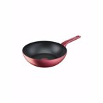 Tigaie WOK Tefal Daily Chef, 28 cm, aluminiu, Rosu