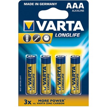 Baterie alcalina VARTA BAVA 4103 LONG, R3 (AAA,) 4 bucati longlife