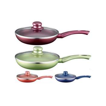 Tigaie din aluminiu cu interior din teflon si invelis exterior colorat