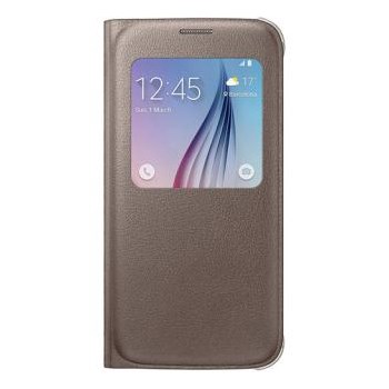 Husa S-View Cover Samsung pentru Galaxy S6 EF-CG920PFEGWW, Auriu