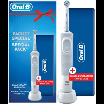 Oral-B Periuta de dinti electrica adulti Vitality D100 Sensi Ultra Thin + Travel Case