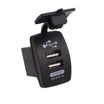 Mufa Priza dubla USB auto incorporabila cu fixare in bord 12V/24V la 5V 3.1A