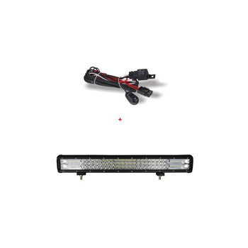 Led bar 324w+kit cabluri cu releu si buton lumina 7d lumina spot si flood alimentre 12-24w