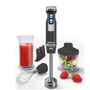 Mixer vertical Concept TM4751, 800W, Picior de Inox, 2 Viteze, Minitocator, Functie Turbo, Vas 800 ml, Accesoriu perete, Negru