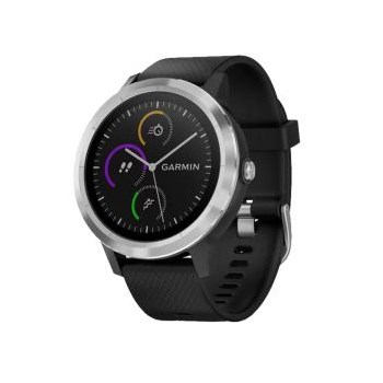 Ceas Smartwatch Garmin Vivoactive 3 GPS Argintiu Curea silicon Neagra 010-01769-02