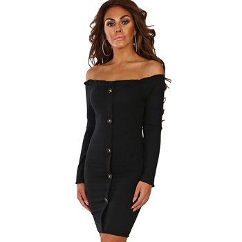 G637-1 Rochie mini cu maneci lungi si umerii goi