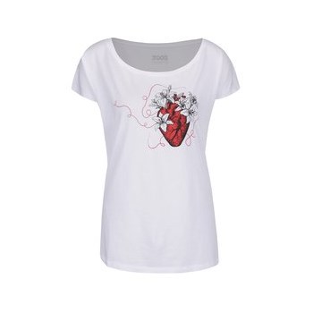 Tricou alb de dama din bumbac organic ZOOT Original Let it bloom