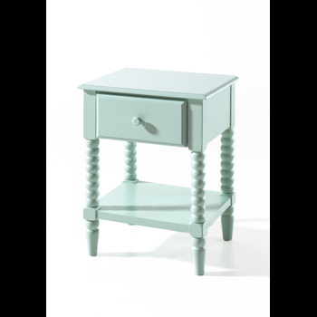 Noptiera din lemn de pin si MDF cu 1 sertar pentru copii Alana Verde Mint, l48,2xA40,7xH61 cm