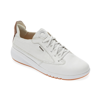 Pantofi sport GEOX albi, D02HNA, din piele naturala