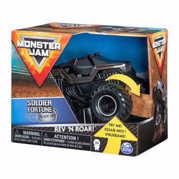 Masinuta Monster Jam Rev 'N Roar - Soldier of Fortune, scara 1:43