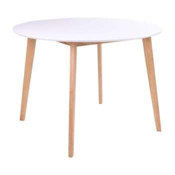 Masă cu blat rotund loomi.design Vojens, alb