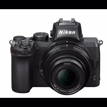 Aparat Foto Mirrorless Nikon Z50, 21MP, 4K, Wi-Fi, Bluetooth + Obiectiv NIKKOR Z DX 16-50mm f/3.5-6.3 VR (Negru)