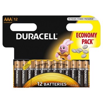 Set 12 baterii Duracell Basic, tip AAA