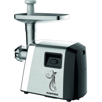 Masina de tocat Albatros MTA1800X, 1800 W, Accesoriu suc de rosii, Accesoriu pentru preparare fursecuri, Inox