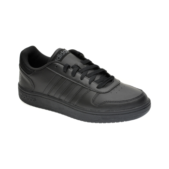 Pantofi sport ADIDAS negri, HOOPS 2.0, din piele ecologica