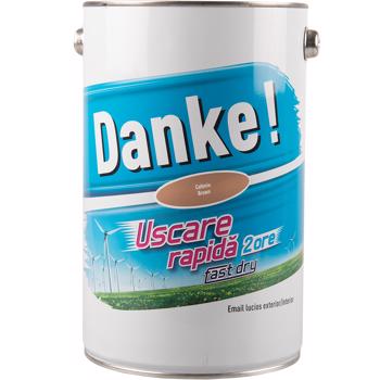 Vopsea alchidica Danke uscare rapida, pentru lemn/metal/zidarie, exterior, cafeniu, 4 l