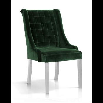 Scaun tapitat cu stofa, cu picioare din lemn Prince Verde / Alb, l55xA70xH105 cm