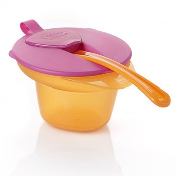 Castron cu Lingurita si Capac Roz Tommee Tippee