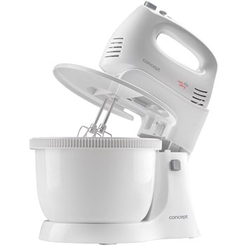 Mixer cu bol , 300 W, bol rotativ, 5 viteze + Turbo, accesorii framantare, palete amestecare, Alb