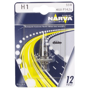 Bec auto far halogen NARVA 483204000, H1 standard, 12V, 55W, P14.5s, blister 1 bucata