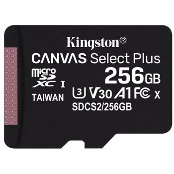Card memorie Kingston Canvas Select Plus SDCS2/256GBSP (256GB; Class 10, Class A1; Memory card)