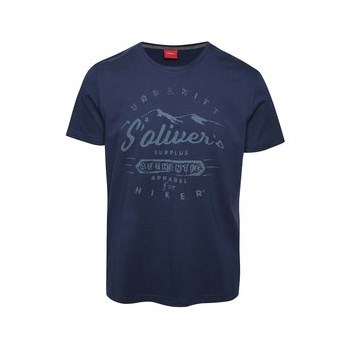 Tricou albastru s.Oliver din bumbac cu print