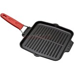 Tigaie grill din fonta, 21 x 21 cm, Rosu