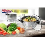 Caserola inox + capac 20x11.5cm 3.1 L PRIMO VN-MSF-3020-3