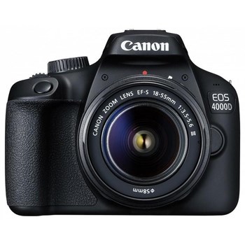 Aparat Foto DSLR Canon 4000D 18MP CMOS FullHD Kit cu Obiectiv EF-S 18-55 F-3.5-5.6 III Negru 3011C018AA