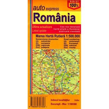 Harta rutiera pliata a Romaniei