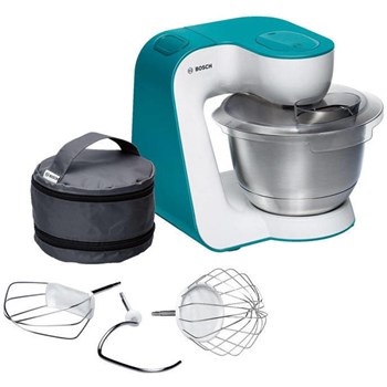 Robot de bucatarie Bosch StartLine MUM54D00, 900 W, bol inox 3.9 l, 7 viteze (Alb/Albastru)