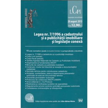 LEGEA NR. 7/1996 A CADASTRULUI SI A PUBLICITATII IMOBILIARE SI LEGISLATIE CONEXA CLAIRE TEYRAS