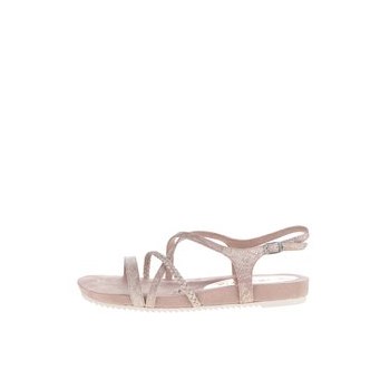 Sandale roz Tamaris cu aspect stralucitor si design incrucisat