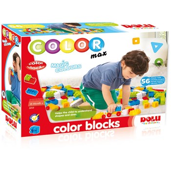 Cuburi colorate de construit - 56 piese