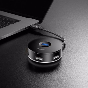 Hub Baseus CAHUB-G01 (3x USB 2.0; 1x USB 3.0; black color)