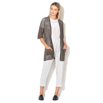 Cardigan gri antracit cu maneci scurte