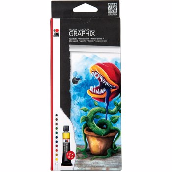 Set 12 tuburi vopsea - Aqua Colour Graphix