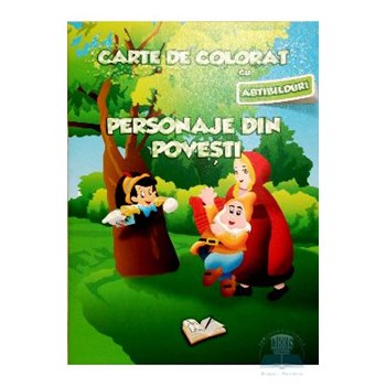 Carte de colorat cu abtibilduri - Personaje din povesti