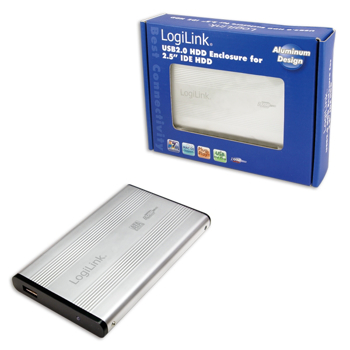 RACK EXTERN 2.5" USB2.0/IDE, Alu, silver, LOGILINK UA0040A