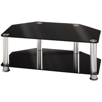 Suport TV / Monitor Hama TV si 2 rafturi, 1000 mm, 23 - 42 inch, negru / aluminiu