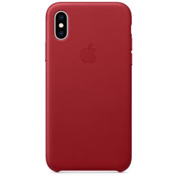 Protectie Spate Apple Leather Case Red MRWK2ZM/A pentru iPhone XS (Rosu)