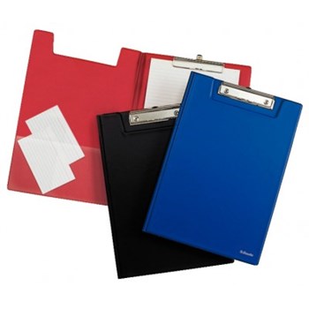 Clipboard A4, cu coperta, PP, negru, ESSELTE