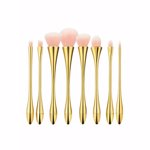 Set 8 pensule Tools4Beauty cu maner metalic, auriu