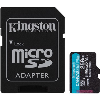 Card de memorie Kingston Canvas Go Plus MicroSDXC 256 GB UHS-I CL10 + Adaptor SD sdcg3/256gb