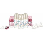Set biberoane nou-nascut fetita Nip, Alb/Roz