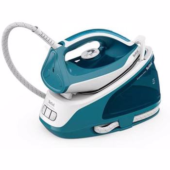 Statie de calcat, Tefal, Express Easy SV6131E0, 2200 W, abur 350 g/min, 1.7 l, talpa ceramica, alb/albastru